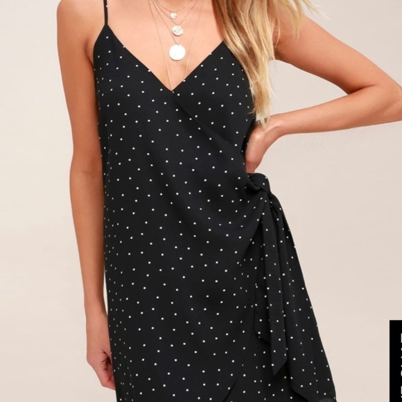 lulus polka dot wrap dress
